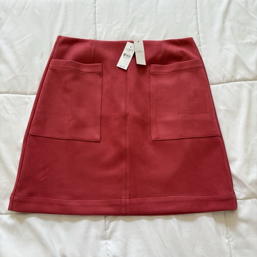 NWT Loft Outlet Skirt‎ Womens 4 Pink Front Pockets Officechic Corpcore Business